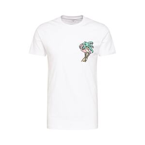 Mister Tee Tričko 'Flamingo'  svetložltá / svetlozelená / svetloružová / biela