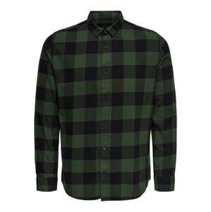 Only & Sons Košeľa  tmavozelená / čierna