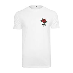 Mister Tee Tričko 'Rose'  smaragdová / svetločervená / biela