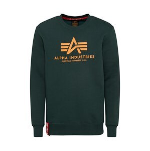 ALPHA INDUSTRIES Mikina  jedľová / mandarínková / červená / biela
