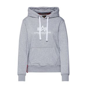 ALPHA INDUSTRIES Sveter  sivá melírovaná / červená / biela