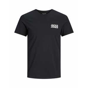 JACK & JONES Tričko  čierna / biela