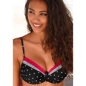 LASCANA Bikinový top 'Monroe'  neónovo ružová / čierna / biela