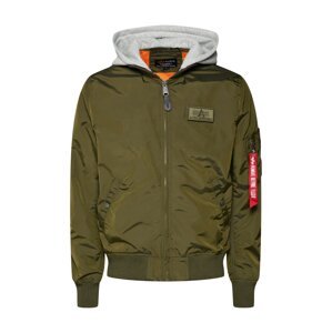 ALPHA INDUSTRIES Prechodná bunda 'MA-1 TT'  sivá melírovaná / olivová / červená / biela
