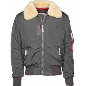 ALPHA INDUSTRIES Prechodná bunda 'Injector III'  tmavosivá / červená / biela