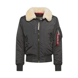 ALPHA INDUSTRIES Prechodná bunda 'Injector III'  tmavosivá / červená / biela