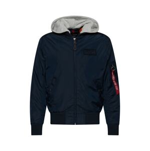 ALPHA INDUSTRIES Prechodná bunda 'MA-1 TT'  tmavomodrá / sivá melírovaná / červená / biela
