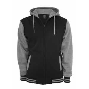 Urban Classics Tepláková bunda  sivá melírovaná / čierna