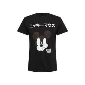 Mister Tee Tričko 'Mickey Japanese'  čadičová / čierna / biela