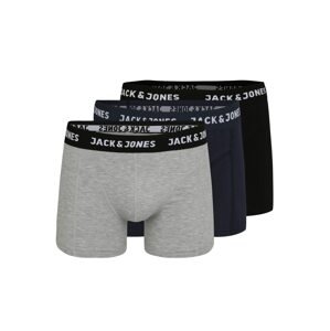 JACK & JONES Boxerky 'Anthony'  námornícka modrá / sivá melírovaná / čierna / biela