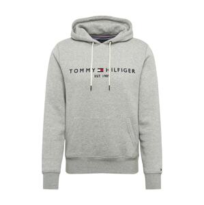 TOMMY HILFIGER Mikina  námornícka modrá / sivá melírovaná / červená / biela