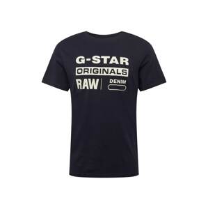 G-STAR Tričko 'Graphic 8'  tmavomodrá / biela