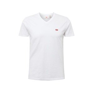 LEVI'S ® Tričko 'Housemark V Neck Tee'  červená / biela