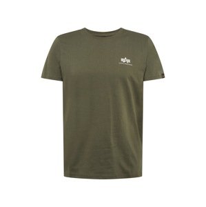 ALPHA INDUSTRIES Tričko  olivová / biela