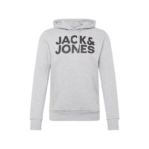 JACK & JONES Mikina  svetlosivá / čierna