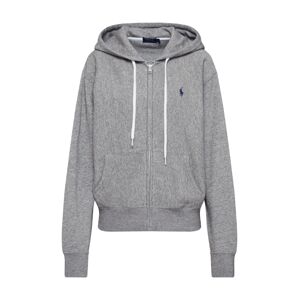 Polo Ralph Lauren Tepláková bunda 'LS ZIP HD-LONG SLEEVE-KNIT'  sivá
