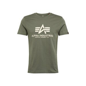ALPHA INDUSTRIES Tričko  svetlobéžová / zelená