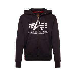 ALPHA INDUSTRIES Tepláková bunda  čierna / biela