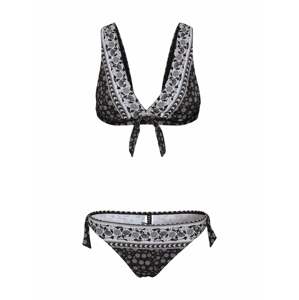 JETTE Bikiny 'Bow'  sivá / čierna / biela