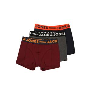 Jack & Jones Junior Nohavičky 'Jaclichfield'  sivá / oranžová / vínovo červená / čierna