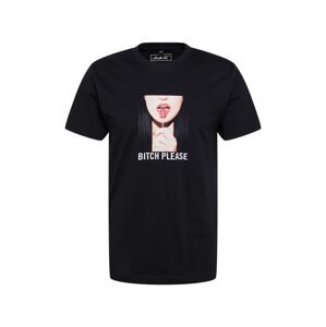 Mister Tee Tričko  ružová / púdrová / čierna