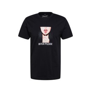 Mister Tee Tričko  ružová / púdrová / čierna