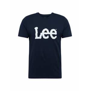 Lee Tričko 'WOBBLY LOGO TEE'  námornícka modrá / biela