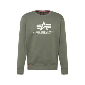 ALPHA INDUSTRIES Mikina  kaki / prírodná biela