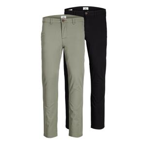 JACK & JONES Chino nohavice 'Macro Dave'  pastelovo zelená / čierna