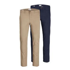 JACK & JONES Chino nohavice 'Macro Dave'  béžová / tmavomodrá