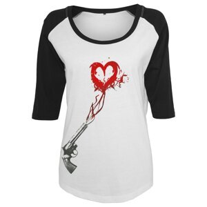 Merchcode Tričko 'Pistol Heart'  tmavosivá / červená / čierna / biela