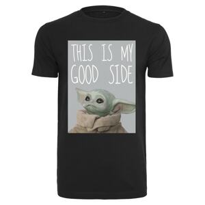 Mister Tee Tričko 'Baby Yoda Good Side'  zmiešané farby / čierna