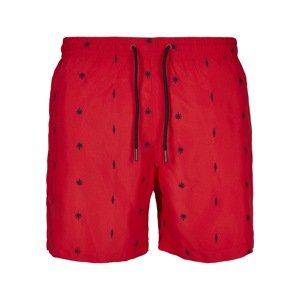 Urban Classics Plavecké šortky  červená / čierna