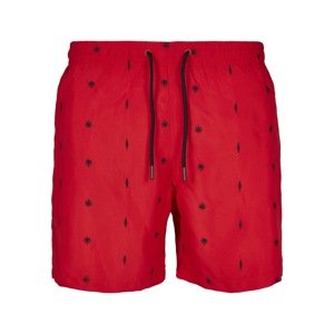 Urban Classics Plavecké šortky  červená / čierna