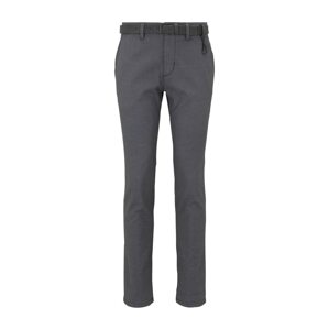 TOM TAILOR DENIM Chino nohavice  antracitová / biela