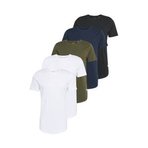 JACK & JONES Tričko 'JJENoa'  námornícka modrá / tmavozelená / čierna / biela