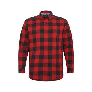 Jack & Jones Plus Košeľa 'JJEGINGHAM' '  červená / čierna