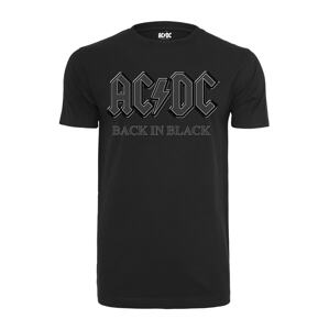 Merchcode Tričko 'ACDC Back In Black'  striebornosivá / čierna / biela