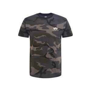 ALPHA INDUSTRIES Tričko  tmavosivá / kaki / čierna / biela