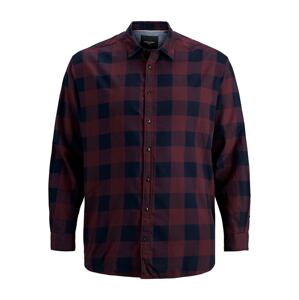 Jack & Jones Plus Košeľa 'JJEGINGHAM'  fialová / čierna