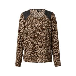 VERO MODA Tričko 'SERENA'  krémová / hnedá / čierna