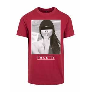 Mister Tee Tričko 'F#?K IT'  svetlosivá / purpurová / čierna / biela