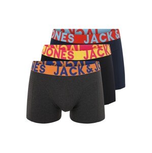 JACK & JONES Boxerky 'JACCrazy'  tmavomodrá / antracitová / oranžová / čierna