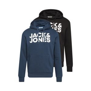 JACK & JONES Mikina 'JJEcorp'  modrá / čierna / biela