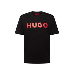 HUGO Tričko 'Dulivio'  červená / čierna
