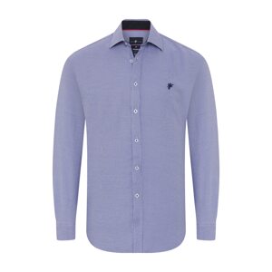 DENIM CULTURE Košeľa 'Javed'  námornícka modrá / biela