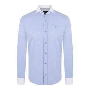 DENIM CULTURE Košeľa 'Eldon'  svetlomodrá / biela