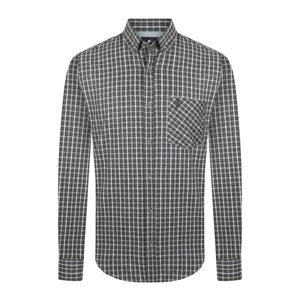 DENIM CULTURE Košeľa 'ZENO'  zelená / čierna / biela