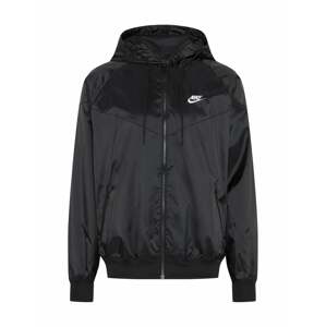 Nike Sportswear Prechodná bunda 'Heritage Essentials'  čierna / biela