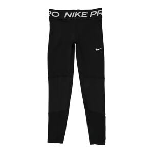 NIKE Športové nohavice 'Pro'  svetlosivá / čierna / biela